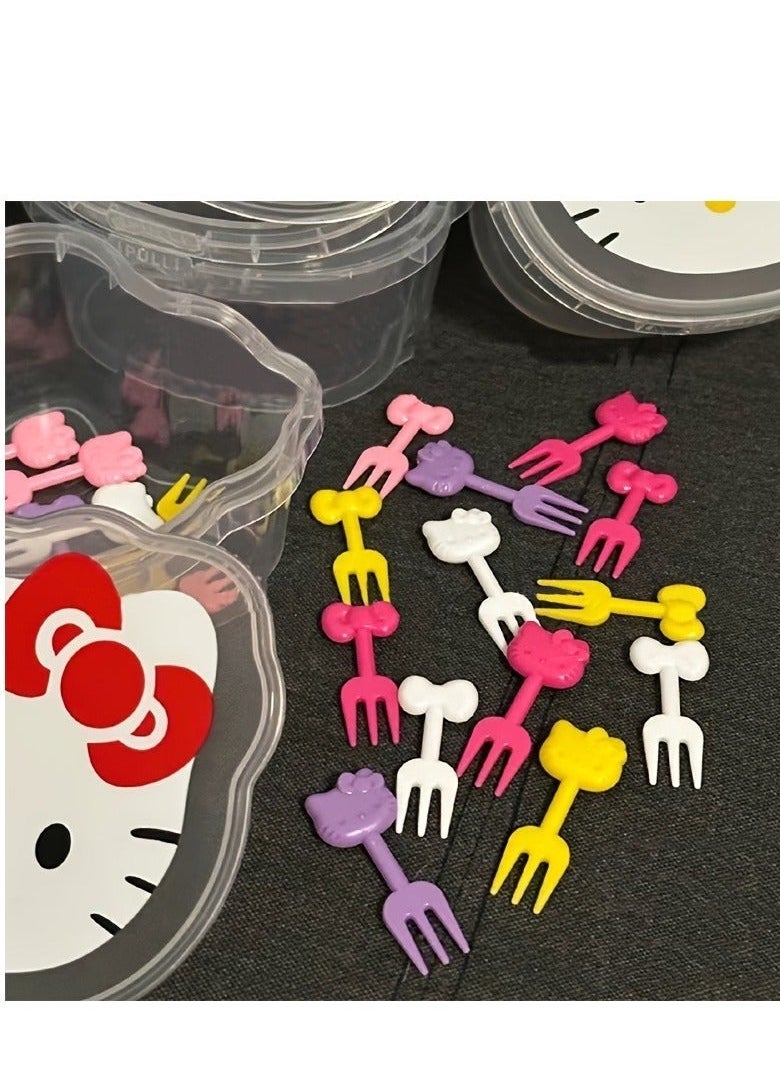 10 Pieces Mini Plastic Forks Set, Reusable Portable Fruit and Dessert Forks - Image 2
