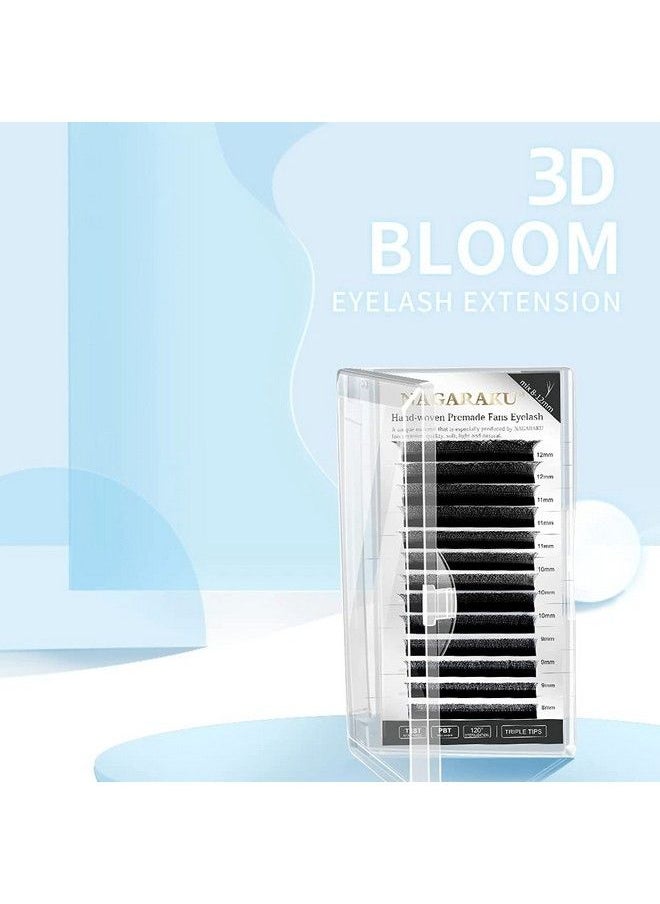 NAGARAKU W Eyelash Extension 3D Volume Premade Matte Black Cluster Easy Fanning Yy Eye Lashes With Thickness 0.07Mm Curl C (Length Mix 812Mm)  - Image 3