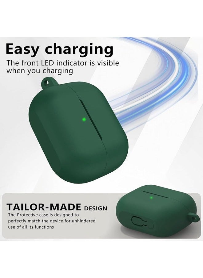 For Samsung Galaxy Buds 3 & Pro Case with Cleaning Kit, Soft Silicone Case with Snap Clip (Green)  - Image 5