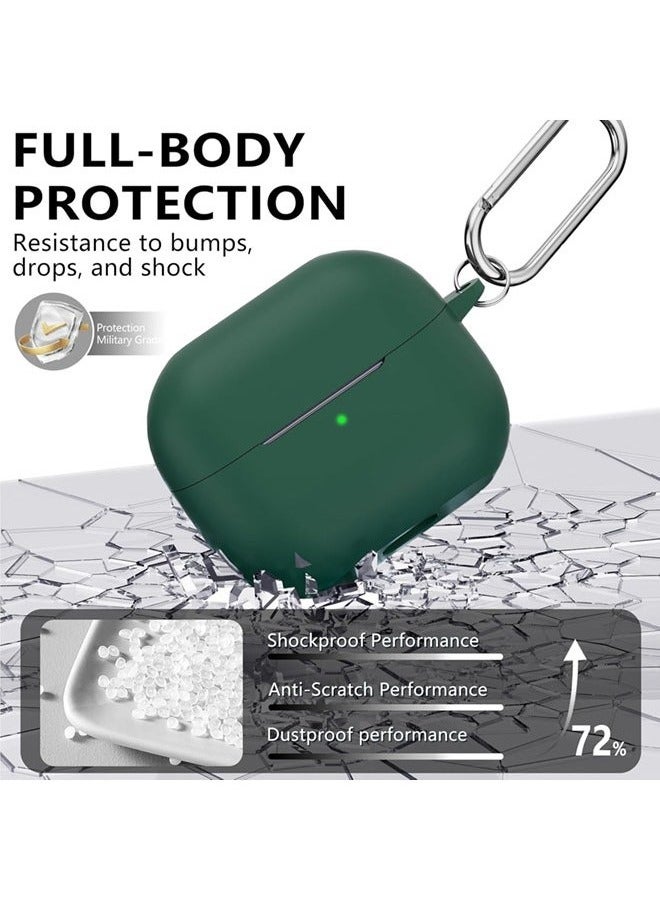 For Samsung Galaxy Buds 3 & Pro Case with Cleaning Kit, Soft Silicone Case with Snap Clip (Green)  - Image 3