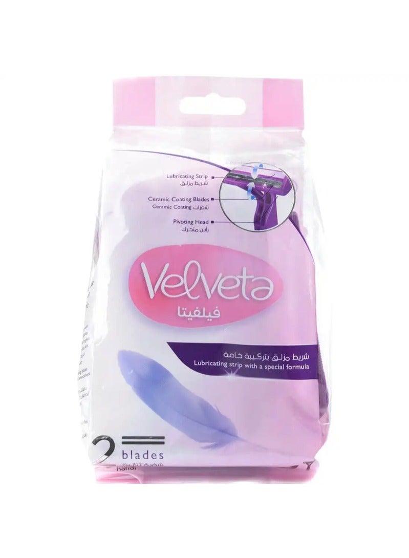 Velveta 2 Blades Razors For Women (10 Pcs+4 Free)