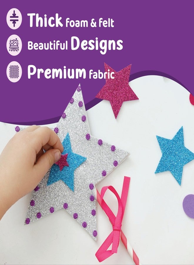 jackinthebox Princess Themed Arts and Crafts for Girls - Make a Cape, Tiara and Wand, Best Gift for Girls Ages 5 6 7 8 Years, 3 Craft Projects in 1 Box - Image 4