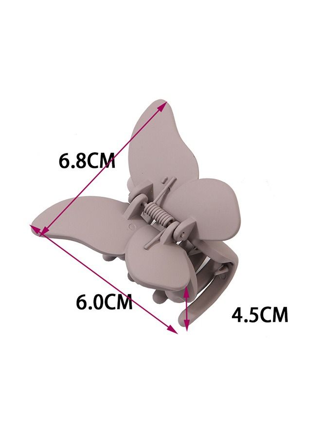 4 Pcs Hair Claw Clips Butterfly Hair Clips, Matte Texture Jaw Hair Clamps, Claw Hair Clip for Thick Curly Long Sparse Hair Style Decorative Accessories (Colorful)