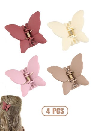 4 Pcs Hair Claw Clips Butterfly Hair Clips, Matte Texture Jaw Hair Clamps, Claw Hair Clip for Thick Curly Long Sparse Hair Style Decorative Accessories (Colorful) - pzsku/Z7A18FD0EA1758BE85EDCZ/45/_/1694398191/7ee2cb26-84c1-463e-8444-855a8c8ea063