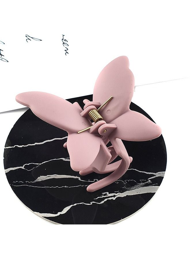 4 Pcs Hair Claw Clips Butterfly Hair Clips, Matte Texture Jaw Hair Clamps, Claw Hair Clip for Thick Curly Long Sparse Hair Style Decorative Accessories (Colorful)
