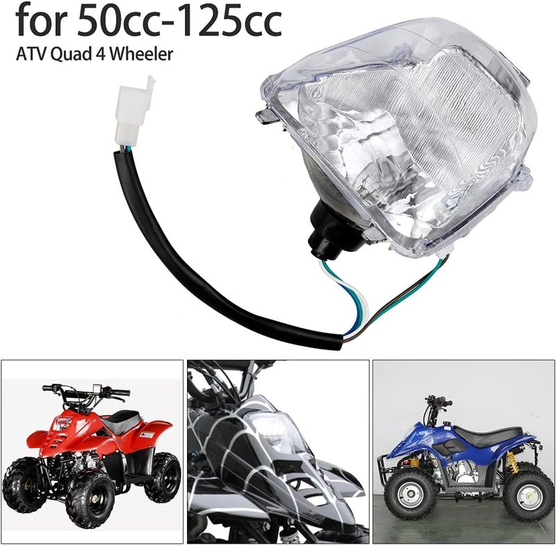 FVRITO 12V Front Head Light Lamp and Rear Brake Tail light for 50cc 70cc 90cc 110cc 125cc Taotao 110B Coolster 3050C Vitacci HAWK Peace Roketa Sunl BMS RPS Raider 6 ICEbear Chinese Quad ATV 4 Wheeler - Image 2