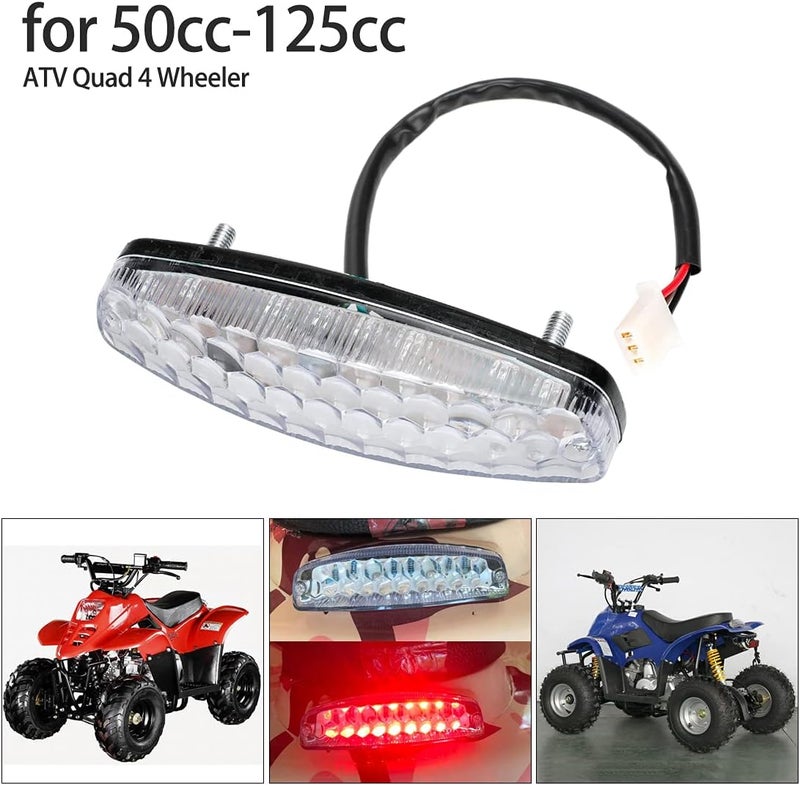 FVRITO 12V Front Head Light Lamp and Rear Brake Tail light for 50cc 70cc 90cc 110cc 125cc Taotao 110B Coolster 3050C Vitacci HAWK Peace Roketa Sunl BMS RPS Raider 6 ICEbear Chinese Quad ATV 4 Wheeler - Image 3