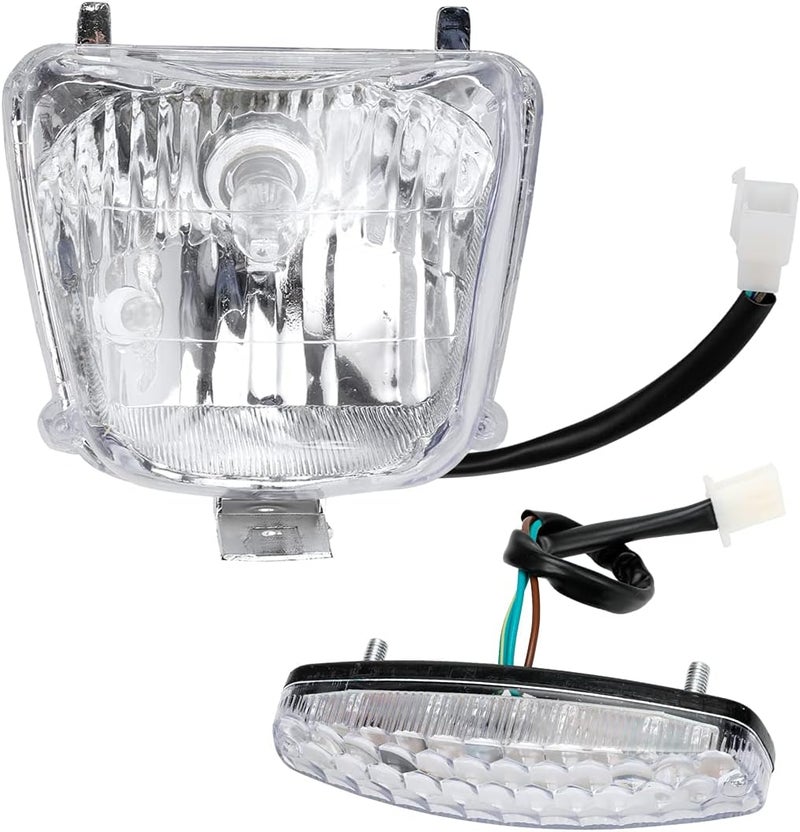 FVRITO 12V Front Head Light Lamp and Rear Brake Tail light for 50cc 70cc 90cc 110cc 125cc Taotao 110B Coolster 3050C Vitacci HAWK Peace Roketa Sunl BMS RPS Raider 6 ICEbear Chinese Quad ATV 4 Wheeler - Image 1