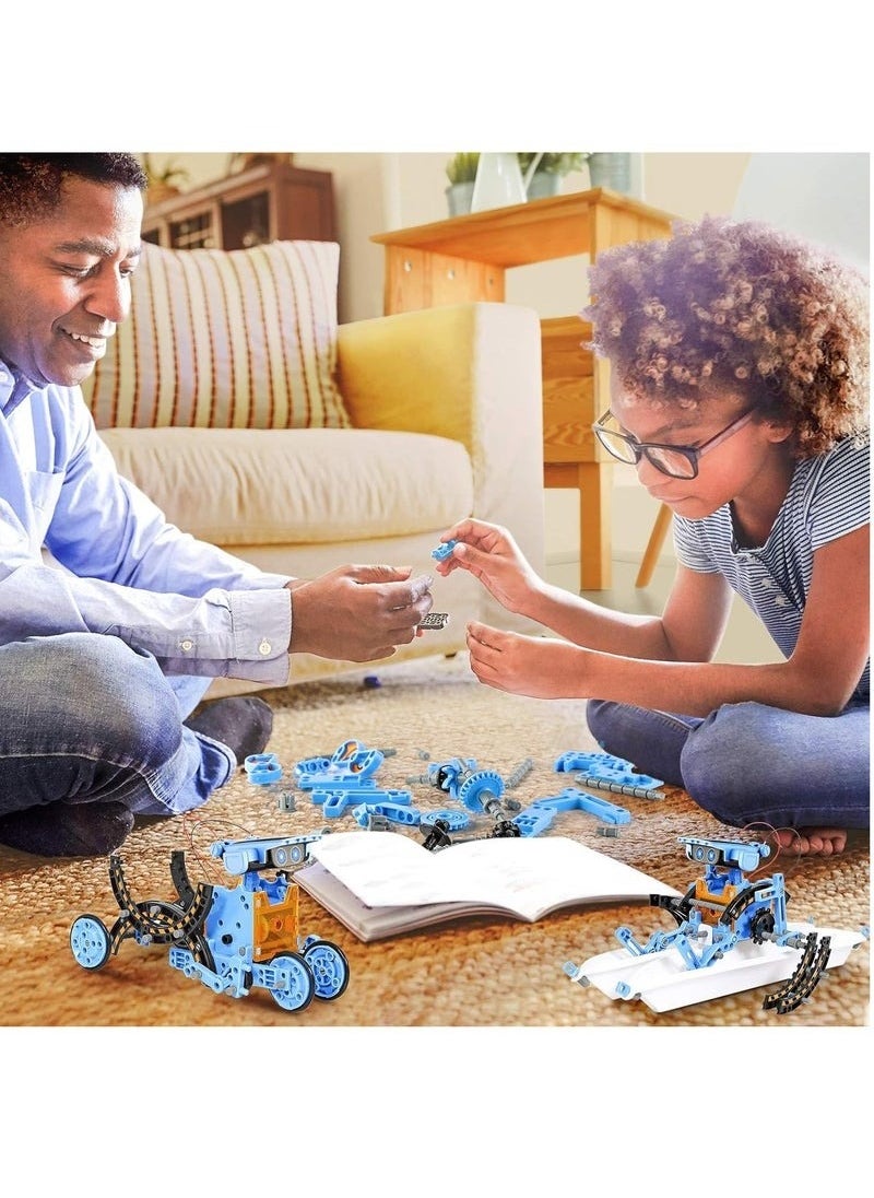 Zashe STEM Projects 12-in-1 Solar Robot Toys for Kids, 190-Piece Solar and Battery-Powered DIY Science Learning Kit  - Image 4