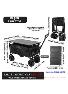 Outdoor.Market Heavy Duty Folding Trolley Wagon Cart with Table – Collapsible Trolley, 10-Inch Wheels, 180kg Capacity for Outdoor, Beach & Garden  - Image 2