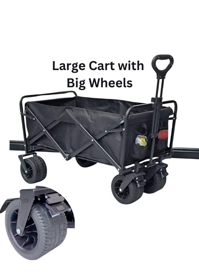 Outdoor.Market Heavy Duty Folding Trolley Wagon Cart with Table – Collapsible Trolley, 10-Inch Wheels, 180kg Capacity for Outdoor, Beach & Garden  - Image 3