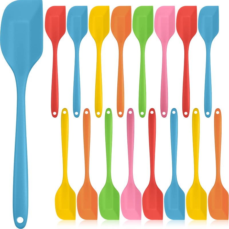 Irenare 24 Pcs Silicone Spatulas 11 Inch Large Rubber Spatulas Heat Resistant Non Stick Flexible Scrapers Baking Mixing Tool Cookware Dishwasher Safe 6 Colors