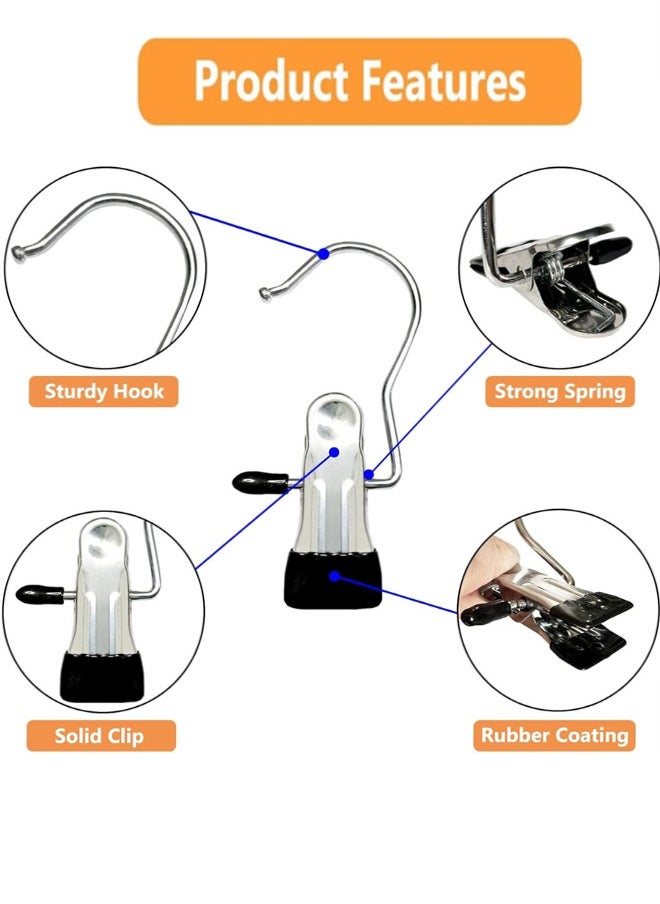 Generic Boot Hangers Clips, 20pcs Hanging Clips Hook Clothes Pins for Laundry, Hanger Clips Towel Clips Boot Organizer for Home and Travel, Clothespins Clip Hangers for Pants Hats Socks Gloves  - Image 3