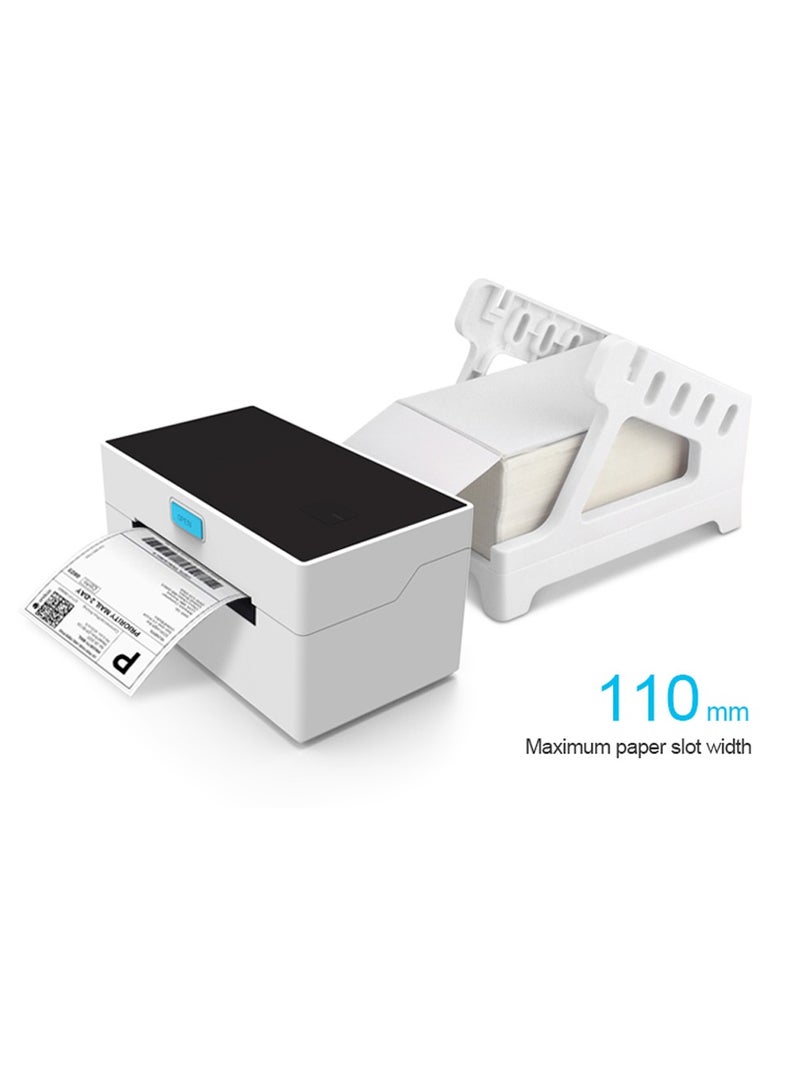 FlashHawk Desktop Thermal Label Printer with Paper Holder, USB & Bluetooth Connection - 110mm Multi-Size Support for Shipping, Barcode, QR Code Stickers - Image 1