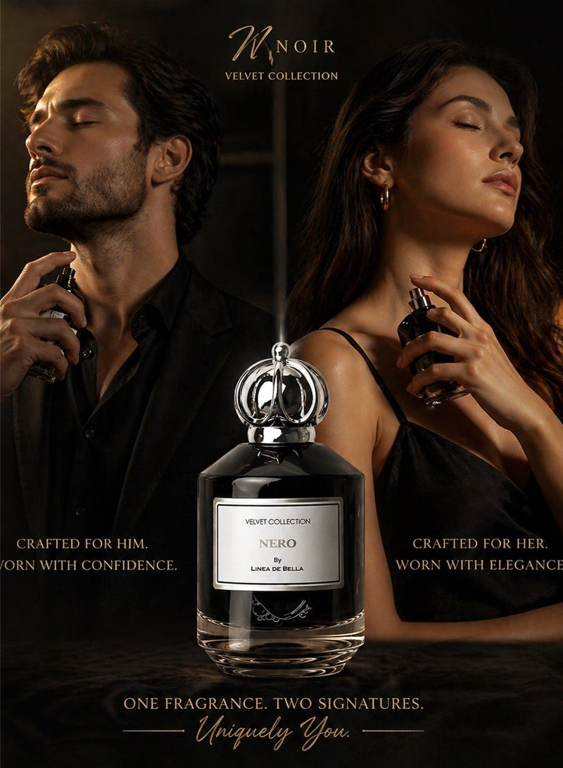 Linea De Bella Velvet Nero Eau de Parfum 100ml – Long Lasting Unisex Perfume with Exotic Fruits, Blackcurrant, Jasmine, Magnolia, Sandalwood, Vanilla & Caramel Cappuccino - Image 3