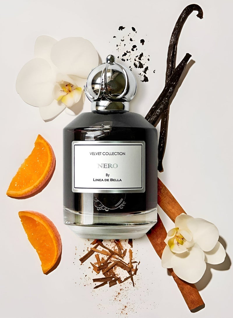 Linea De Bella Velvet Nero Eau de Parfum 100ml – Long Lasting Unisex Perfume with Exotic Fruits, Blackcurrant, Jasmine, Magnolia, Sandalwood, Vanilla & Caramel Cappuccino - Image 5