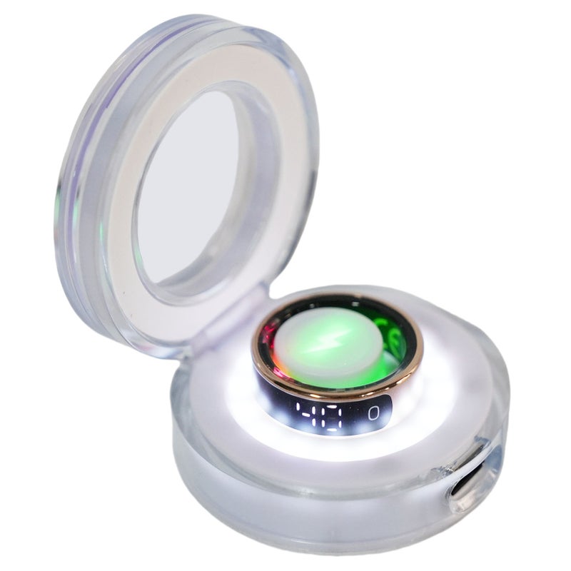 Smart Ring Fitness Tracker with Screen Water Proof Sleep Tracking Smart Health Ring with APP Charging Case for Men Women Gold Type 9 - Image 2