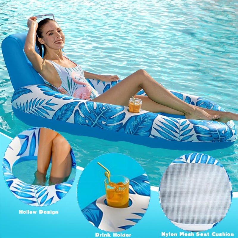 Masroo Pool Floats,Inflatable Tanning Pool Lounger Float - Sun Tan Tub Sunbathing Pool Lounge Raft Floatie Toys Water Filled Bed Mat Pad for Adult & Kids for Pool Party,Blow Up Kiddie Pool Kids - Image 2