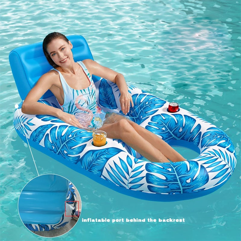 Masroo Pool Floats,Inflatable Tanning Pool Lounger Float - Sun Tan Tub Sunbathing Pool Lounge Raft Floatie Toys Water Filled Bed Mat Pad for Adult & Kids for Pool Party,Blow Up Kiddie Pool Kids - Image 3