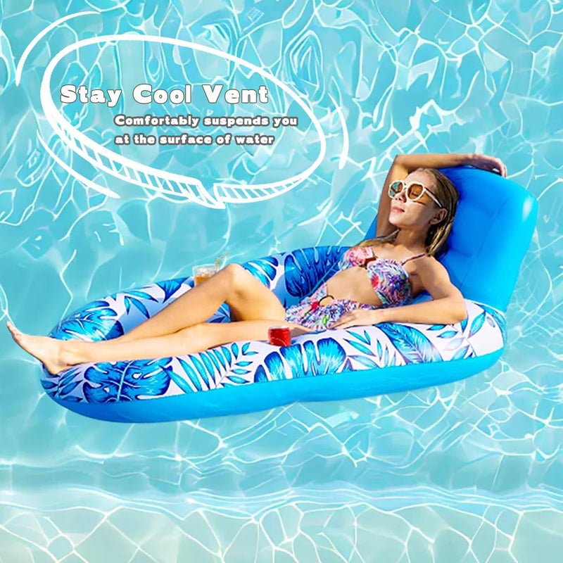 Masroo Pool Floats,Inflatable Tanning Pool Lounger Float - Sun Tan Tub Sunbathing Pool Lounge Raft Floatie Toys Water Filled Bed Mat Pad for Adult & Kids for Pool Party,Blow Up Kiddie Pool Kids - Image 4