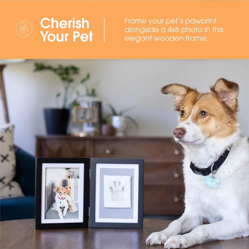 pearhead Pet Paw Print Photo Frame With Clay Imprint Kit, Pawprint Making Kit, Cat Or Dog Memorial Keepsake Gift, Pet Home Décor, Wooden Tabletop Picture Frame, Black - Image 5