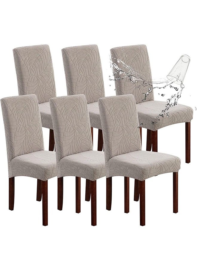 Generic 6 PCS Waterproof Chair Covers for Dining Room,Stretch Jacquard Dining Chair Slipcovers  - Image 1