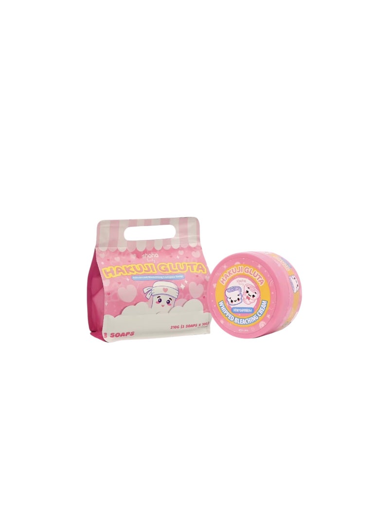 shaha hakuji bleaching body cream and 3 soap