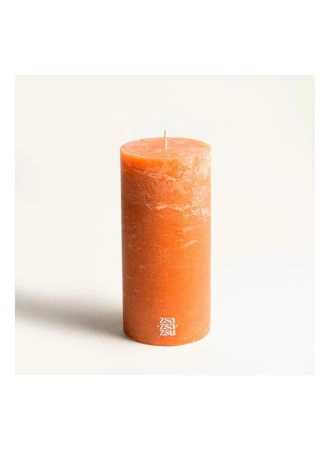 Zsa Zsa Zsu Deurne Orange Paraffin Candle 9x9x19 cm