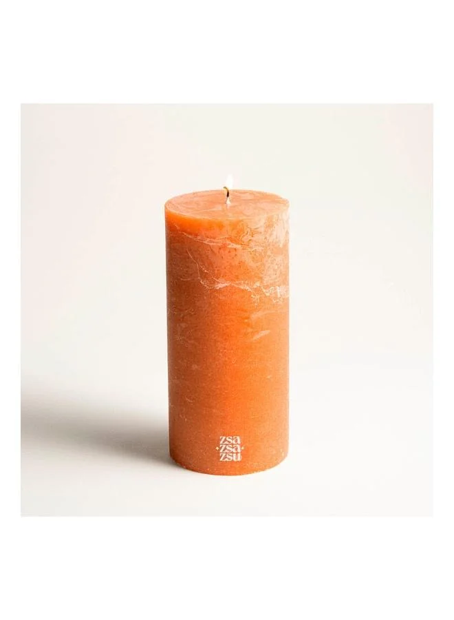 Zsa Zsa Zsu Deurne Orange Paraffin Candle 9x9x19 cm