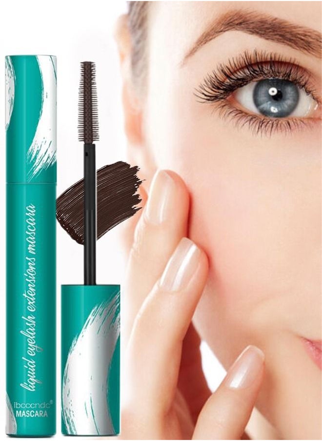 ibcccndc Brown Liquid Lash Extensions Mascara Long Lasting Thick and Long Waterproof Smudge Proof Mascara Natural Lengthening and Thickening Effect Long Lasting and Lash Doubling Formula Liquid Mascara  - Image 1