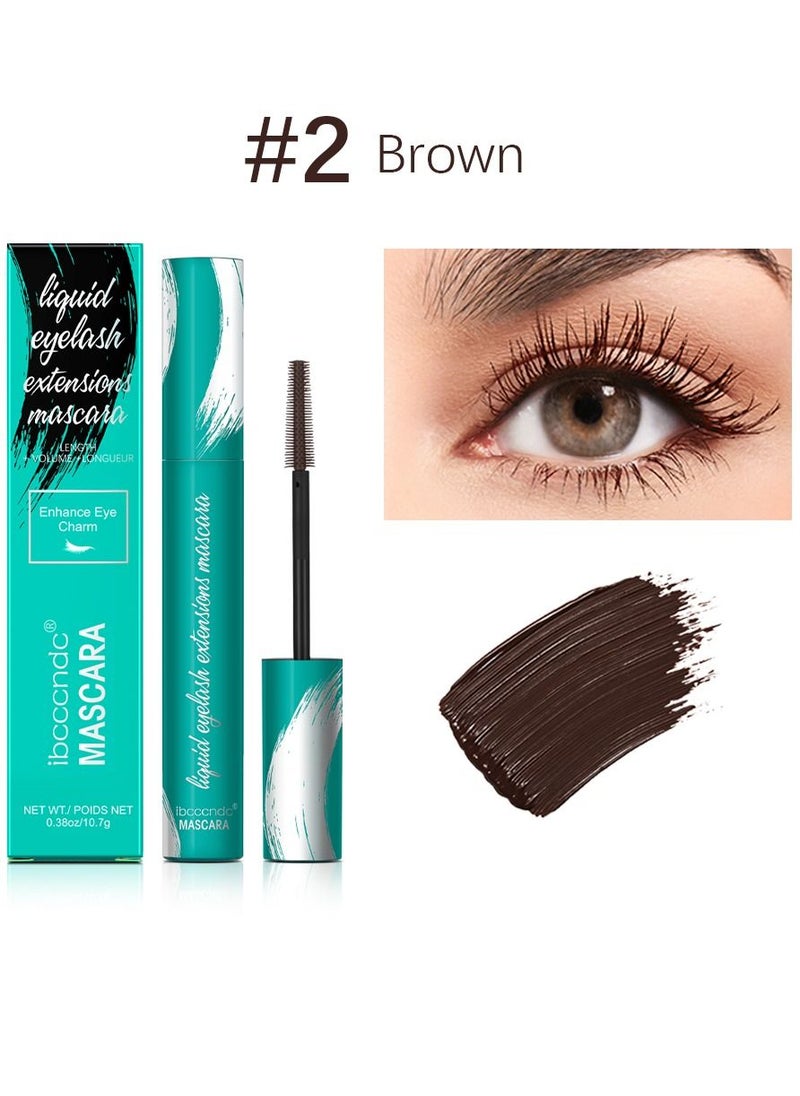ibcccndc Brown Liquid Lash Extensions Mascara Long Lasting Thick and Long Waterproof Smudge Proof Mascara Natural Lengthening and Thickening Effect Long Lasting and Lash Doubling Formula Liquid Mascara  - Image 2