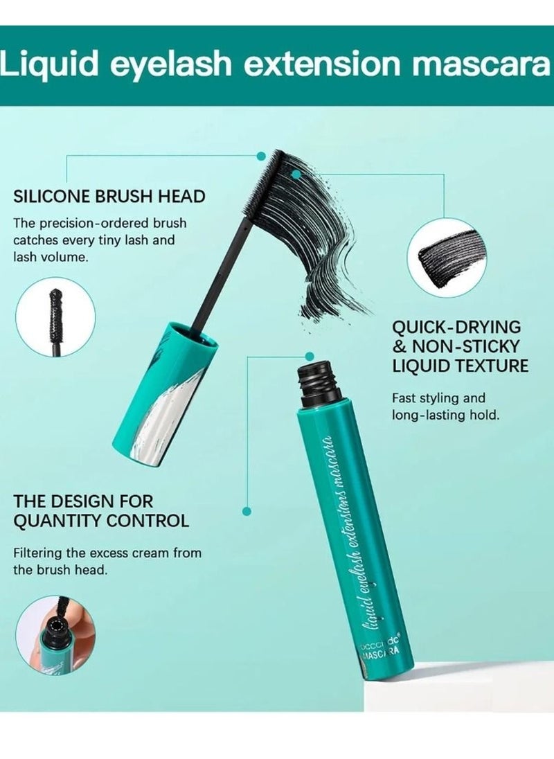 ibcccndc Brown Liquid Lash Extensions Mascara Long Lasting Thick and Long Waterproof Smudge Proof Mascara Natural Lengthening and Thickening Effect Long Lasting and Lash Doubling Formula Liquid Mascara  - Image 4