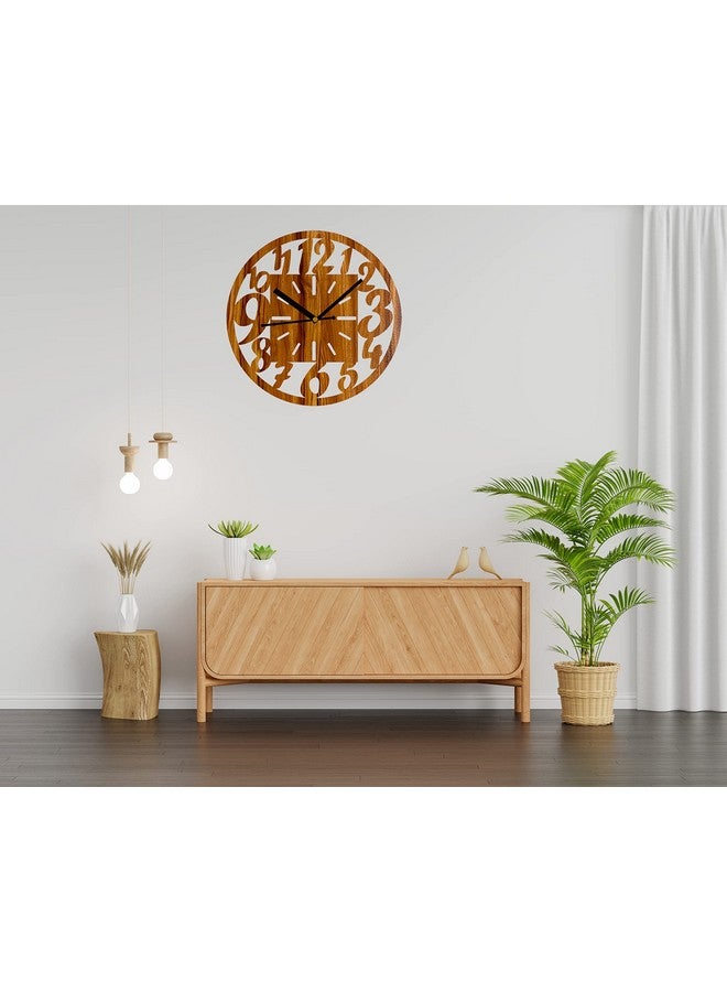 HandyTrendy MDF Wooden Attractive Simple Wall Clock for Bedroom, Kitchen, Livingroom,Office Wall Clock | Stylish Round Shaped Wooden Decorative Analog Wall Clock (30cm X 15cm) - Image 4