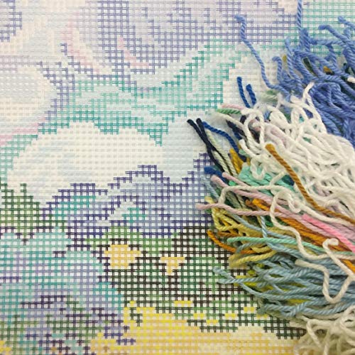 Brvsk Landscape Embroidery Kit for Adults and Beginners — Wheat Field with Cypresses by Vincent Van Gogh 16″ × 16″ with Clear, Precise Printed Design on Cotton Canvas; Includes Needles and Yarn - Image 2