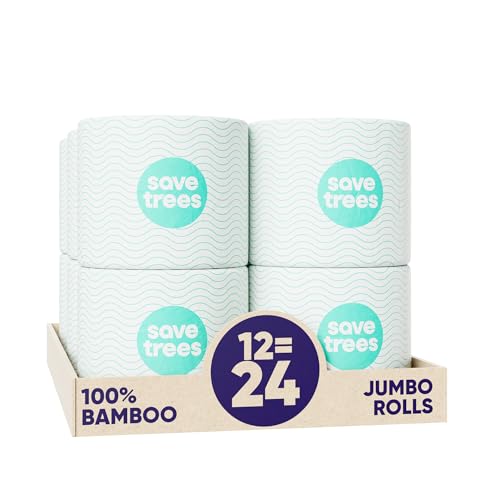 Save Trees Bamboo Toilet Paper - 12 Rolls Of Organic Toilet Paper, 3-ply, 300 Sheets Per Roll - PFAS Free, FSC Certified, Plastic Free, Vegan & Chemical Free Bamboo TP - Image 1