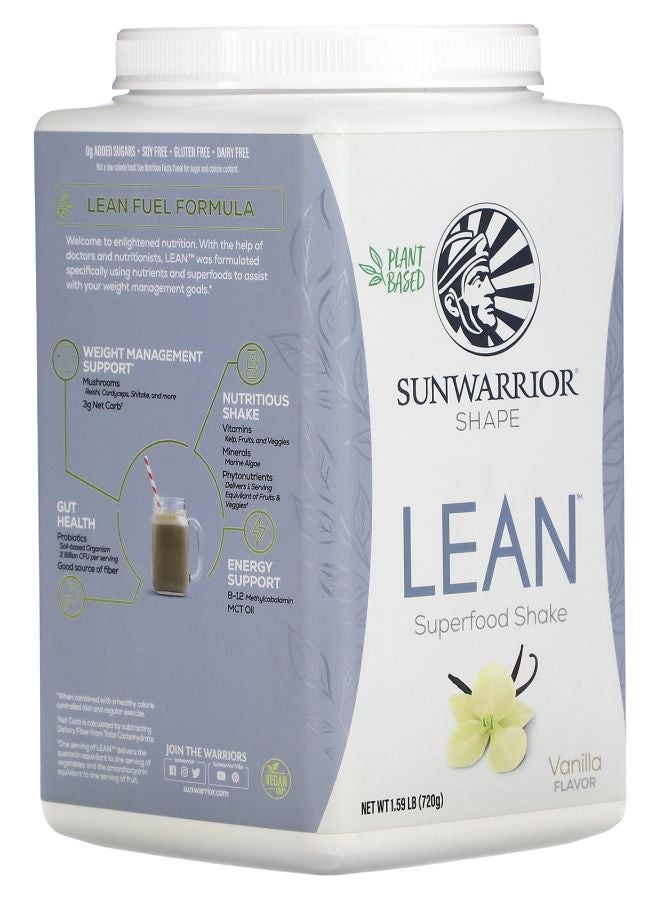 Sunwarrior Lean Superfood Shake Vanilla 1.59 lb (720 g) - Image 2