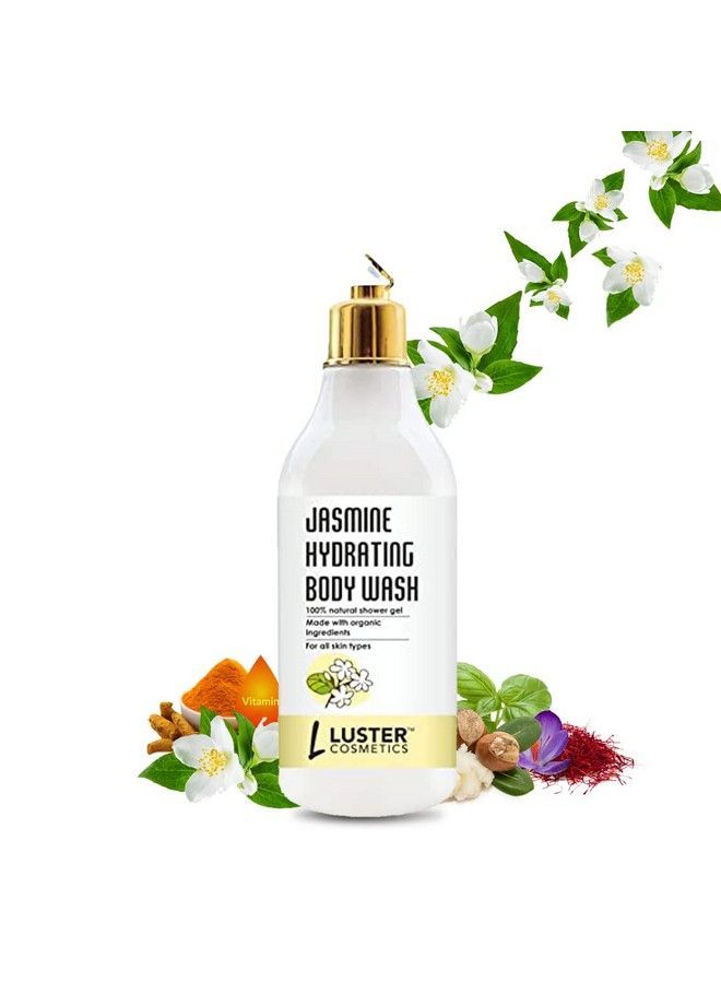 LUSTER Cosmetics Jasmine Hydrating Body Wash Shower Gel ; 100% Natural Moisturizer ; Deeply Hydrates ; Paraben Free 300Ml - Image 1