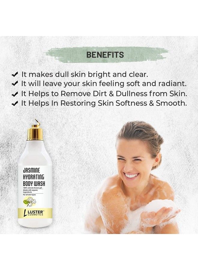 LUSTER Cosmetics Jasmine Hydrating Body Wash Shower Gel ; 100% Natural Moisturizer ; Deeply Hydrates ; Paraben Free 300Ml - Image 4