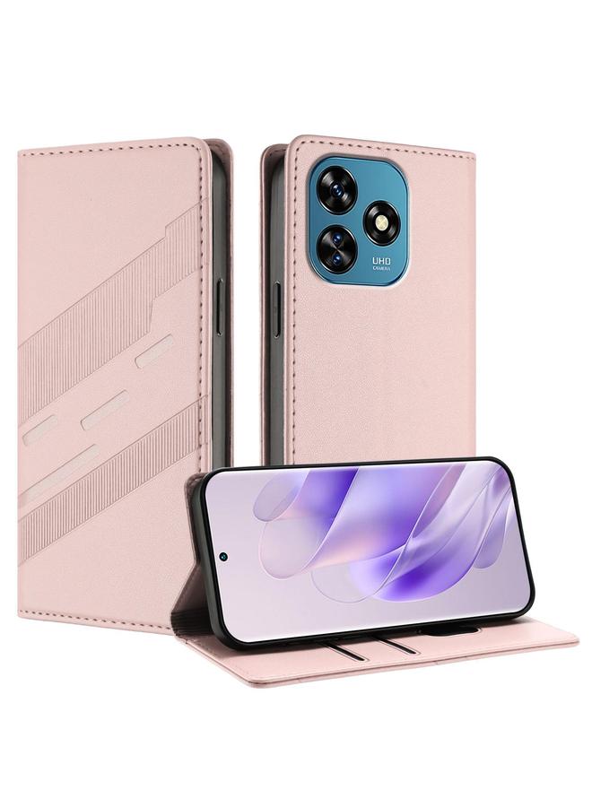 erorex Case For Oukitel C51 Embossed Multi-functional Wallet Retro Leather Phone Case - Image 1