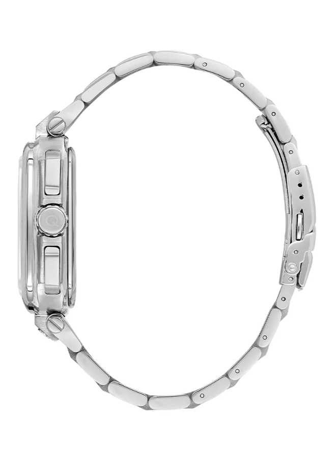 Quantum Men's Multifunction Display Watch With Silver Metal Strap - PWG1092.390