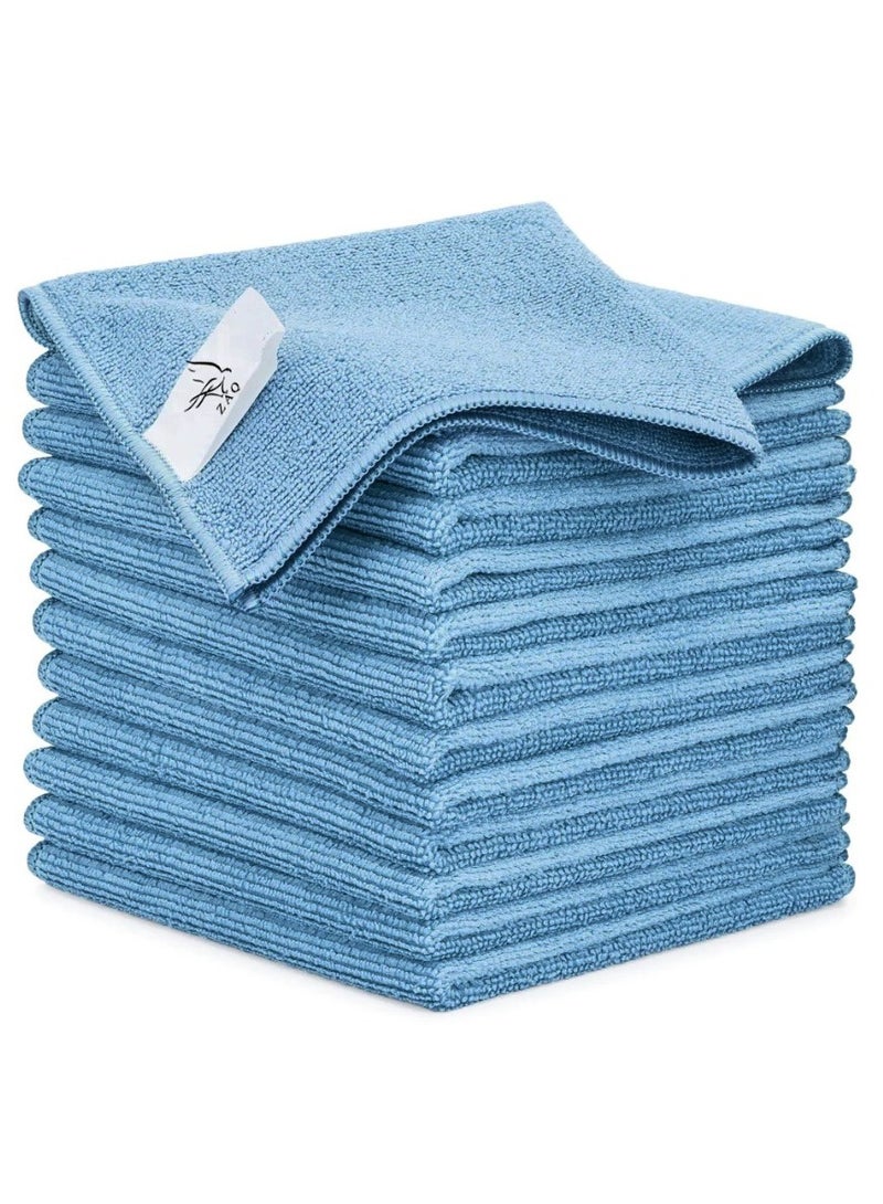 ZAQ Microfiber Cleaning Cloths, Rags Kitchen Towel Dish, Car Wash Kit, Windows, Surface, Bathroom, Absorbent Reusable, All Purpose, Cleaning Supplies - 30 x 40 cm – Blue (Pack of 10) - Image 1