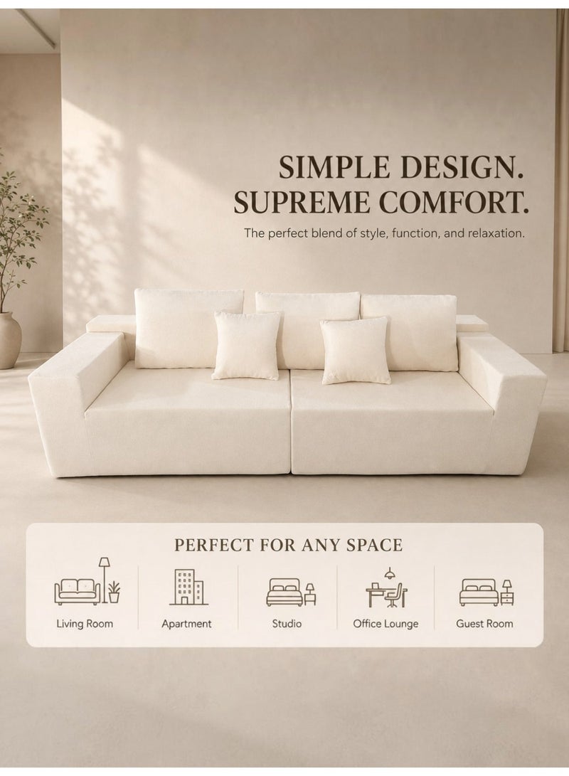 Cloud Sectional Boneless Couches for Living Room, Modular Shaped Couch with Deep Seat Oversized Right Facing Chaise, Memory Foam Compressed Spineless 3 Seater Sofa for Apartment - Image 3