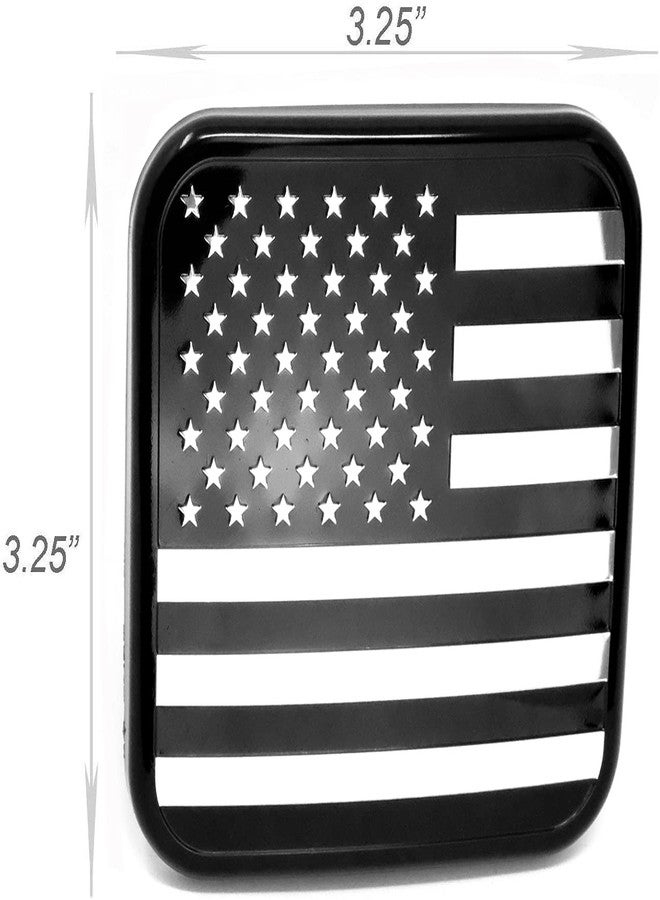 eVerHITCH USA Metal Flag Hitch Cover (Fits 2" Receivers, Black Chrome) - Image 2