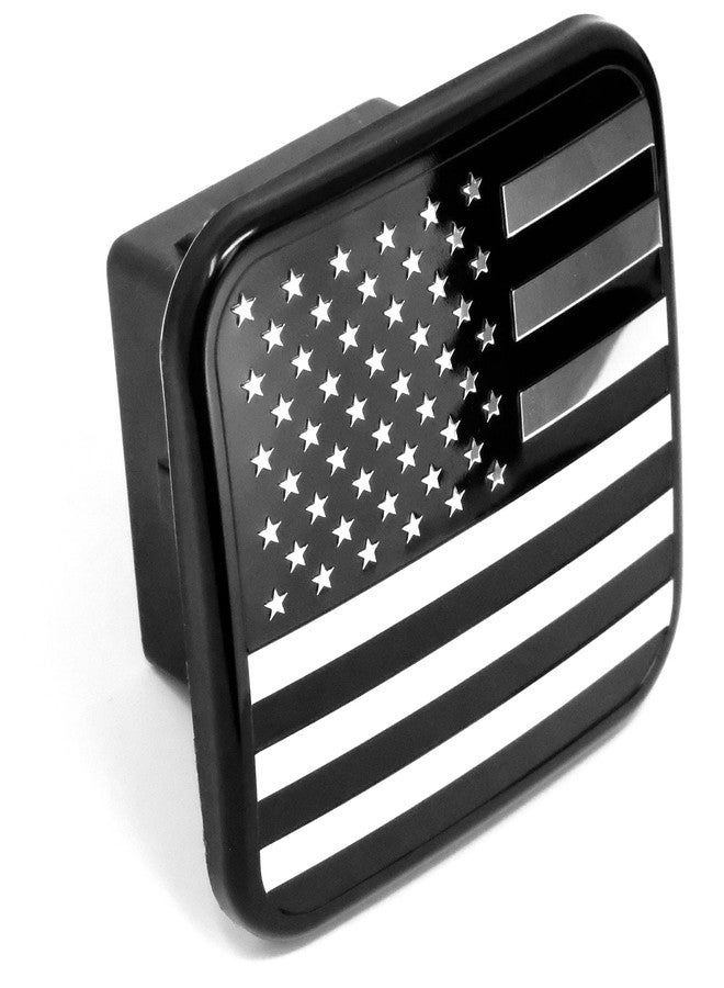 eVerHITCH USA Metal Flag Hitch Cover (Fits 2" Receivers, Black Chrome) - Image 1