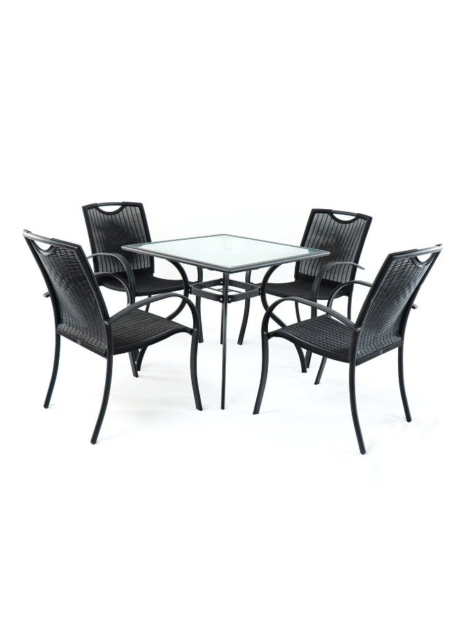 Anton Outdoor Dining Set 1+4 - Black - pzsku/Z7A19D3A10EDBA72B4F01Z/45/_/1728554273/f00db5ec-79b9-4a5c-96c5-807043eee5c3