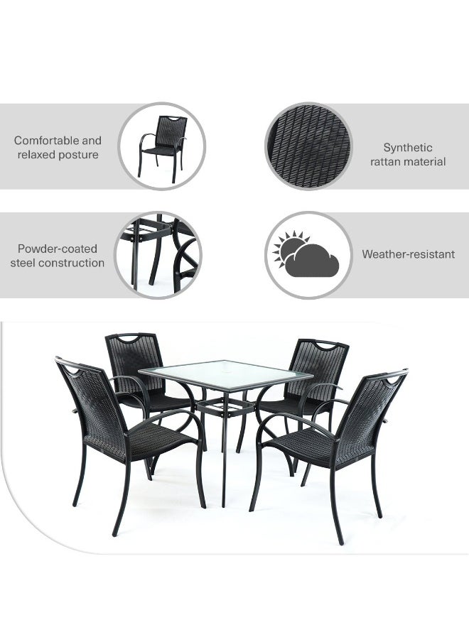 Anton Outdoor Dining Set 1+4 - Black - pzsku/Z7A19D3A10EDBA72B4F01Z/45/_/1728554276/86798f97-1340-4b1a-91ca-a325704a7a62