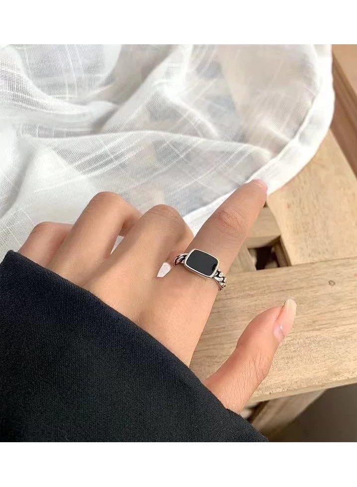 سيمهو خاتم نسائي أنيق من الاستانلس ستيل بمقاس موحد - Image 2