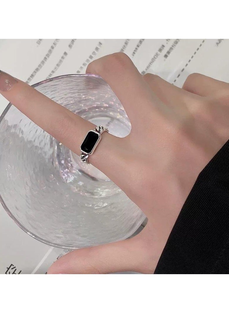 سيمهو خاتم نسائي أنيق من الاستانلس ستيل بمقاس موحد - Image 3