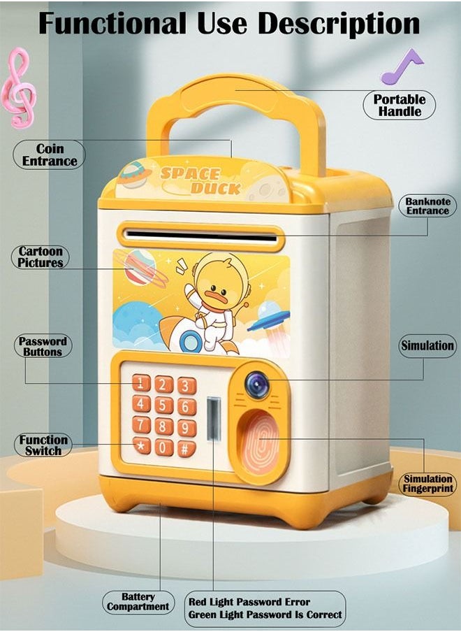 ZCM-HAPPY Mini Simulation Password Fingerprint Induction Piggy Bank Electronic Money Bank Coin Cash Savings Box  - Image 4