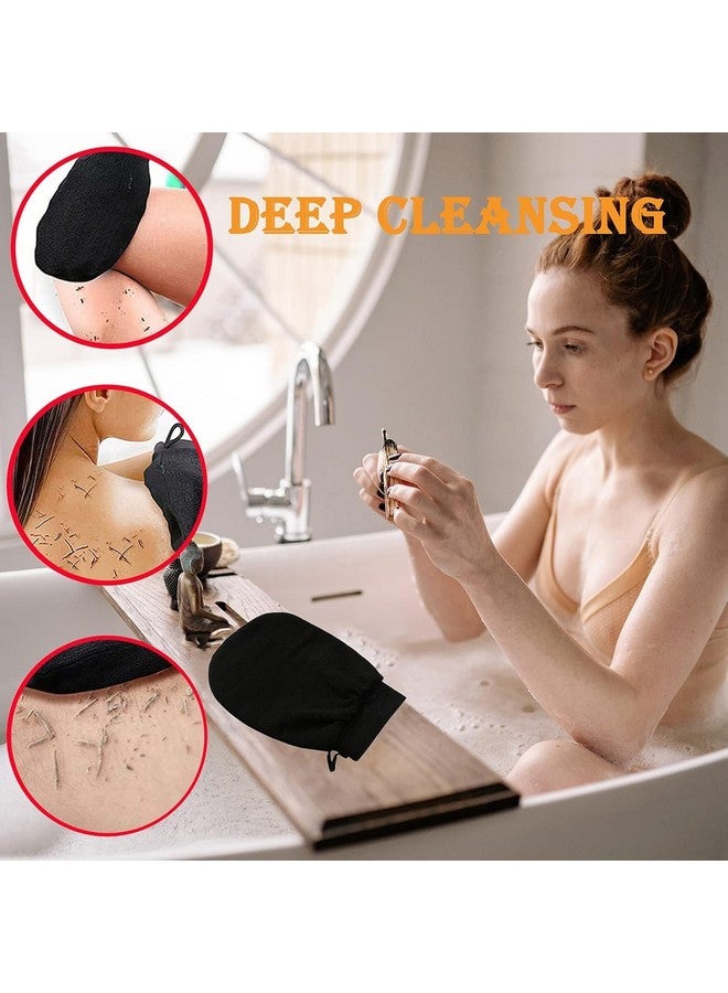 BLISS START Dead Skin Gloves for Dead Skin Bath Scrub Glove Body Whitening Body Exfoliator Mitt (Black) -2 Pcs - Image 3